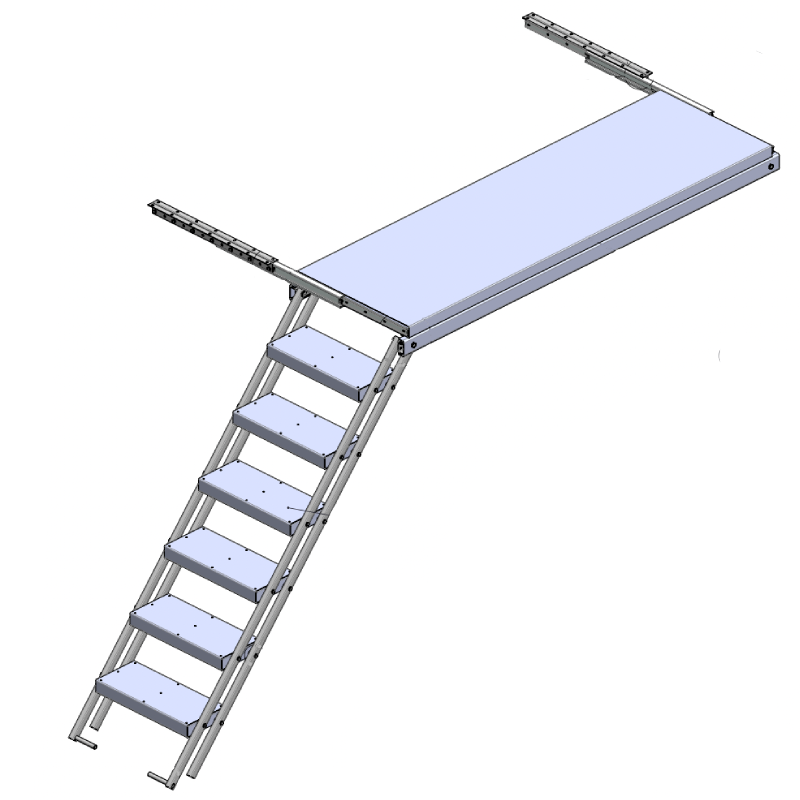 esclaier d acces cellule de vie escamotable avec plateforme escalier camion 4x4