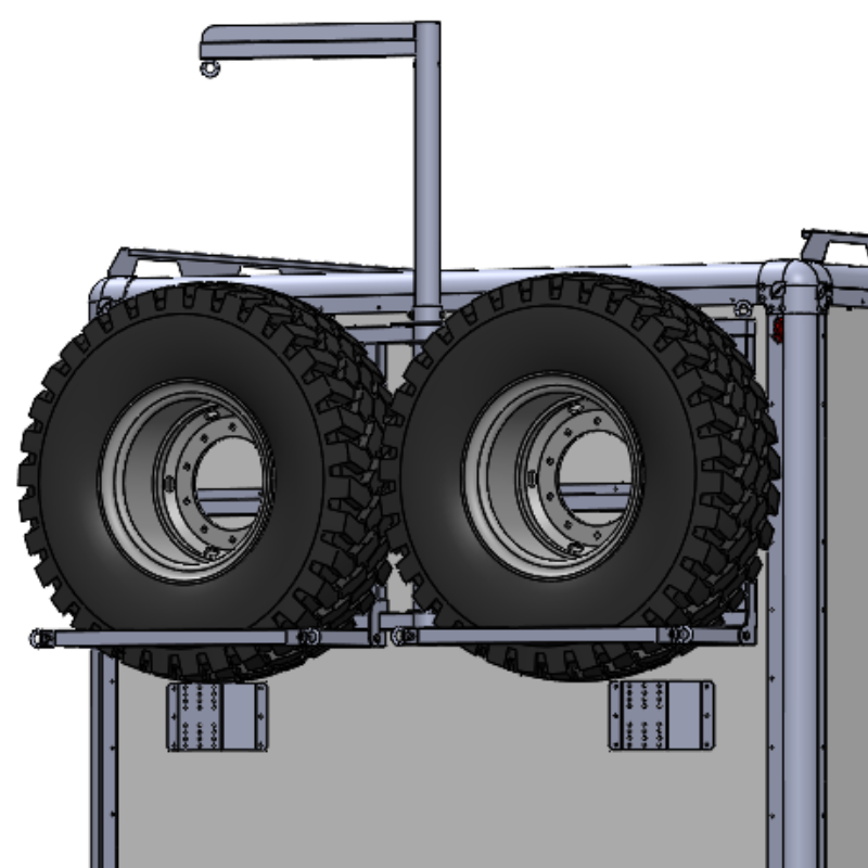 Porte roue de secours mecanique potence camion voyage aventure expedition frappa campers lab